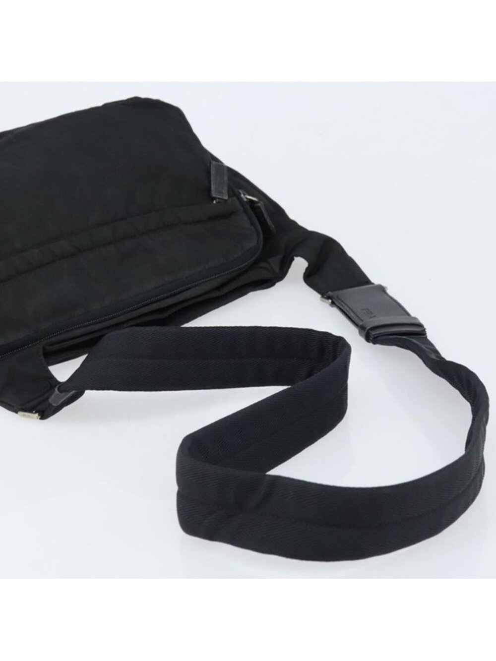 Authentic PRADA Shoulder Bag Nylon Black Silver - Picture 3 of 16